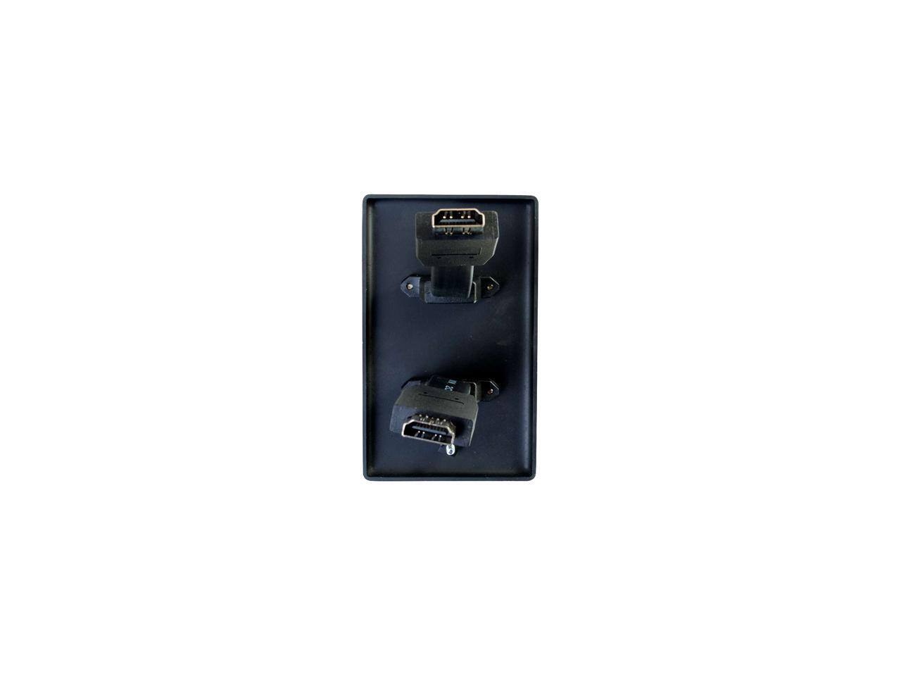 Alt View 3. Cables to Go - C2G 39879 Dual HDMI Pass Throuigh Single Gang Wall Plate, Black.