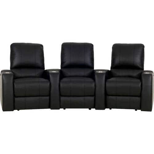 Octane Seating - Magnolia Curved 3-Seat Power Recline Home Theater Seating - Black