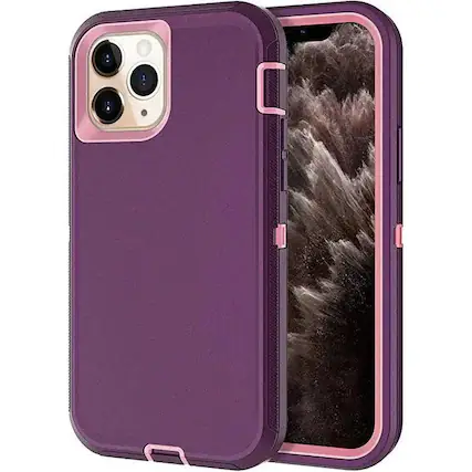 Front. Entronix - Entronix Case for iPhone 12/12 Pro - Triple-Layer Heavy Duty Protection - Purple.