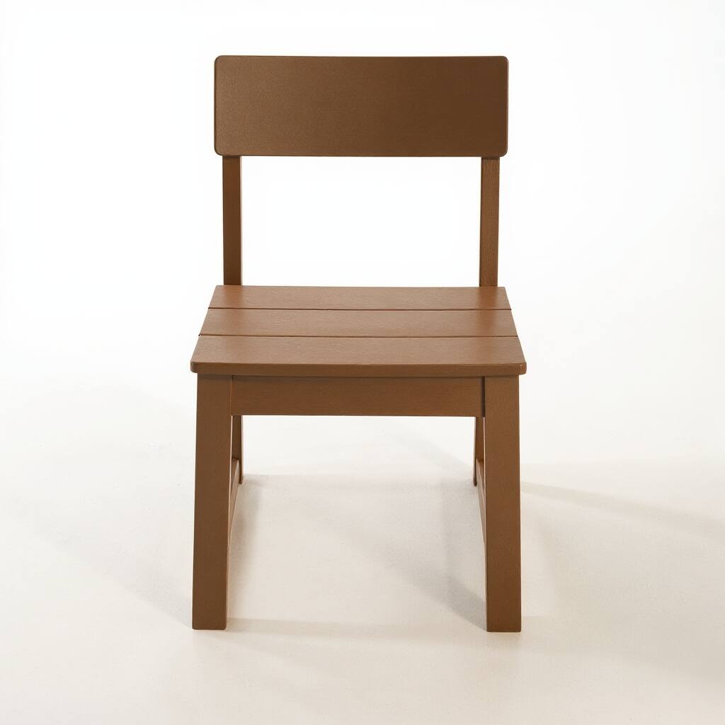 Back. Anysun - 2-Pack Modernist Design HDPE Outdoor Chairs, Recycled Plastic Garden Chairs for Patio or Backyard - Brown.