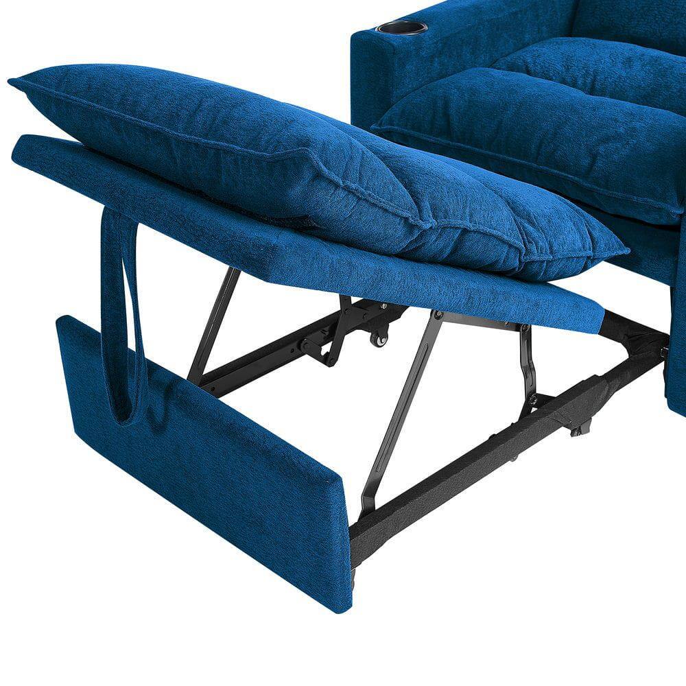 Alt View 1. Kadyn - 3-in-1 Convertible Sleeper Sofa Chair Bed, Adjustable Pullout Velvet Sofa for Small Spaces - Blue.