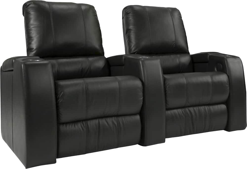 Angle View: Octane Seating - Magnolia Straight 2-Seat Manual Recline Home Theater Seating - Black