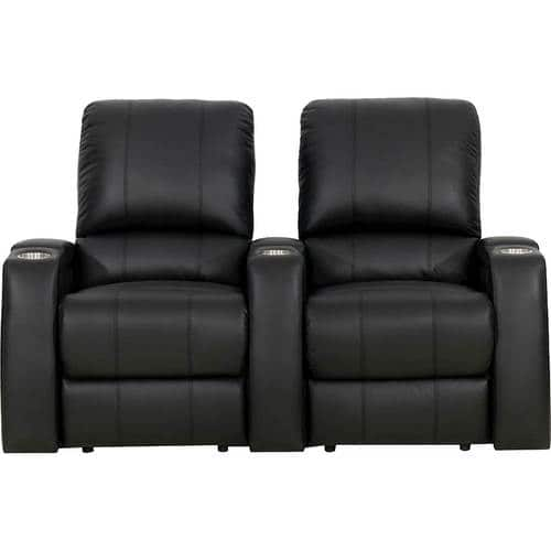 Octane Seating - Magnolia Straight 2-Seat Manual Recline Home Theater Seating - Black