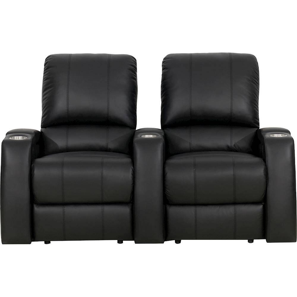 Front. Octane Seating - Magnolia Straight 2-Seat Manual Recline Home Theater Seating - Black.