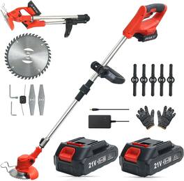 Skar Audio - Cordless Weed Wacker Electric Eater Grass Trimmer 2 Erimmer - Red
