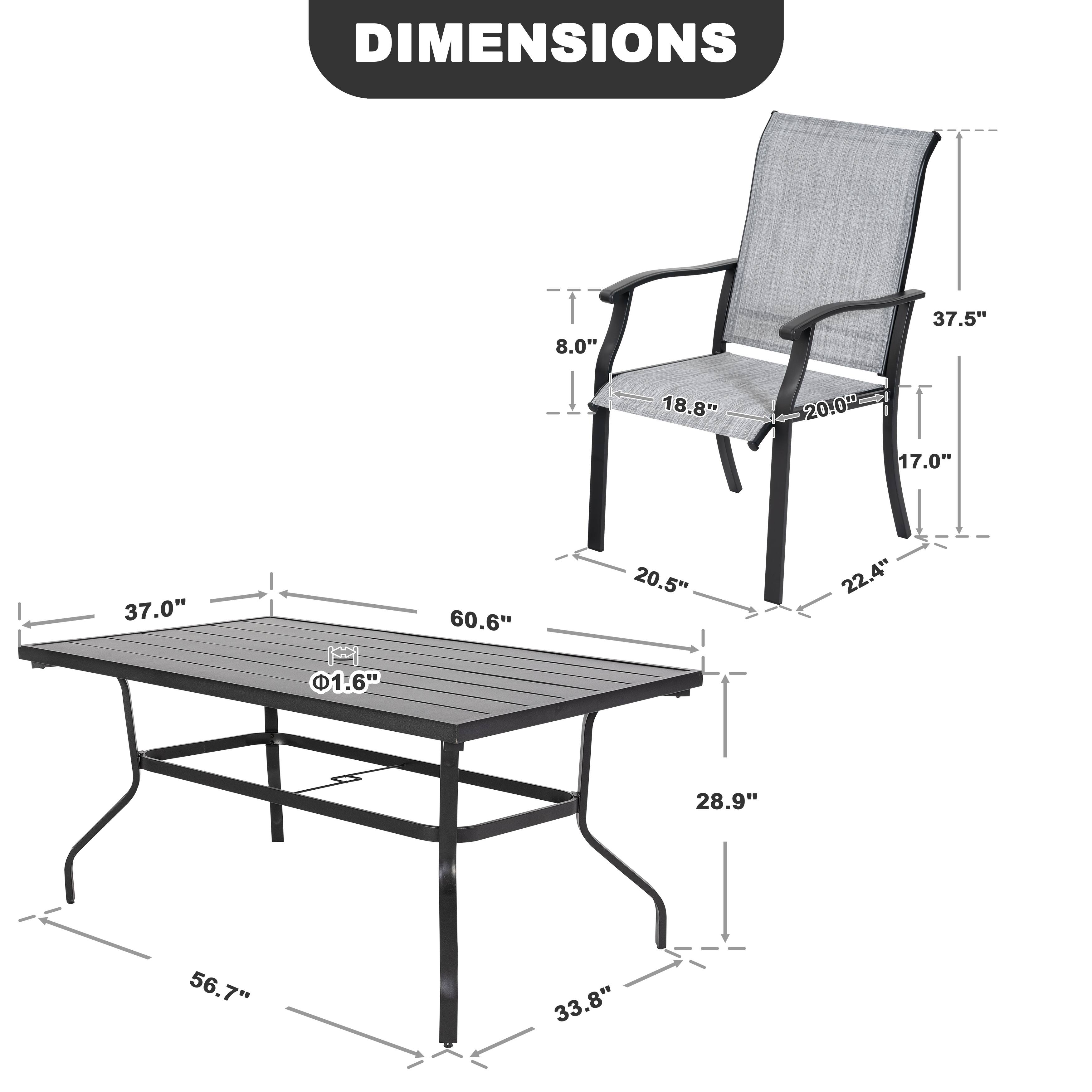 DIMENSIONS

- 8.0"
- 37.5"
- 18.8"
- 20.0"
- 17.0"
- 37.0"
- 60.6"
- 20.5"
- 22.4"
- 1.6"
- 28.9"
- 56.7"
- 33.8"