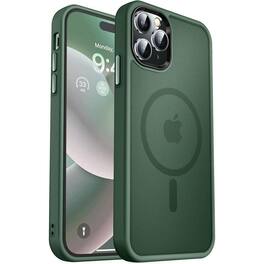 Entronix - Magnetic Case for iPhone 16 Pro Max - Translucent Frosted Matte Finish - Green