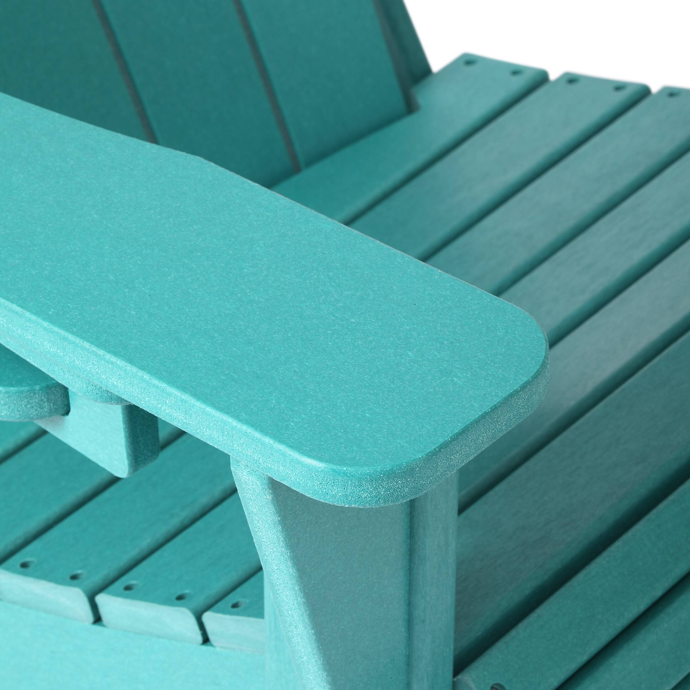 Alt View 4. WestinTrends - WestinTrends Highland Outdoor Patio HDPE Adirondack Chair With Cup Holder - Turquoise.