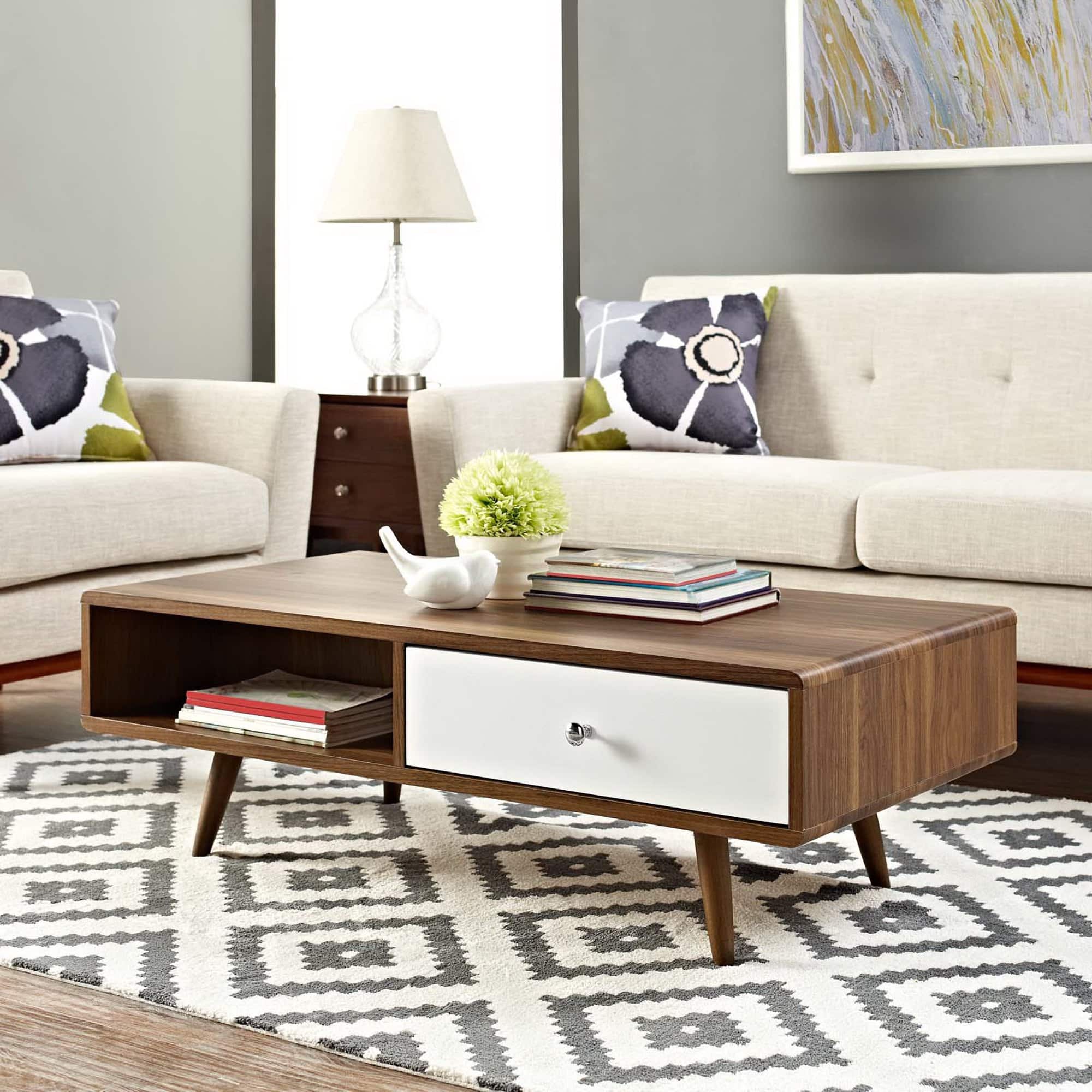 Transmit Coffee Table by Modway - Walnut White