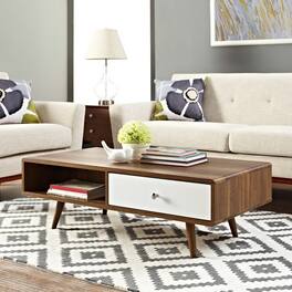 Transmit Coffee Table by Modway - Walnut White