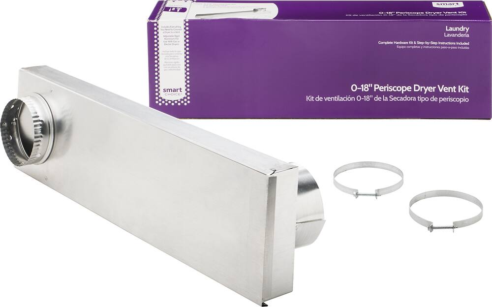 Alt View 11. Smart Choice - 0" to 18" Periscope Dryer Vent Required for Hook-Up - Silver.