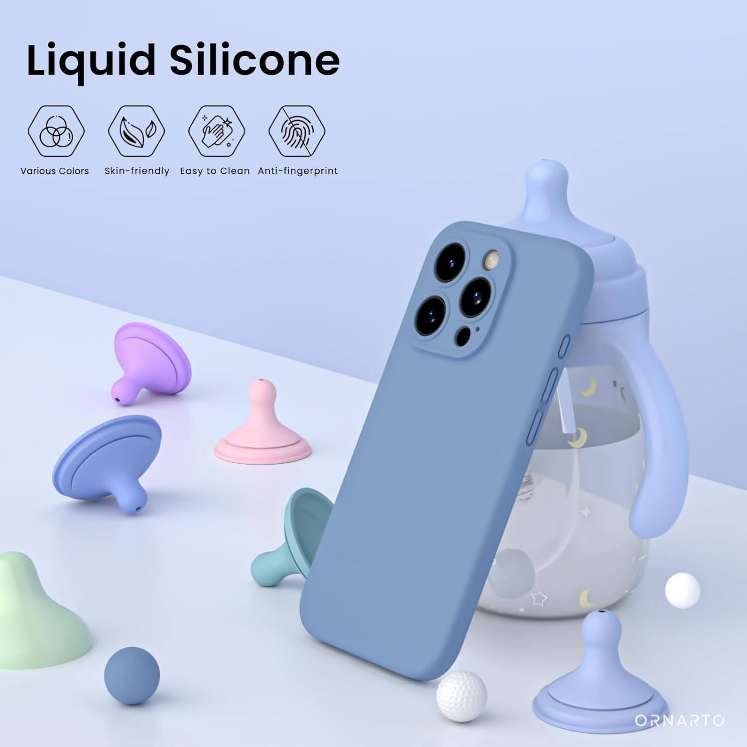 Liquid Silicone, Various Colors, Skin-friendly, Easy to Clean, Anti-fingerprint, ORNARTO