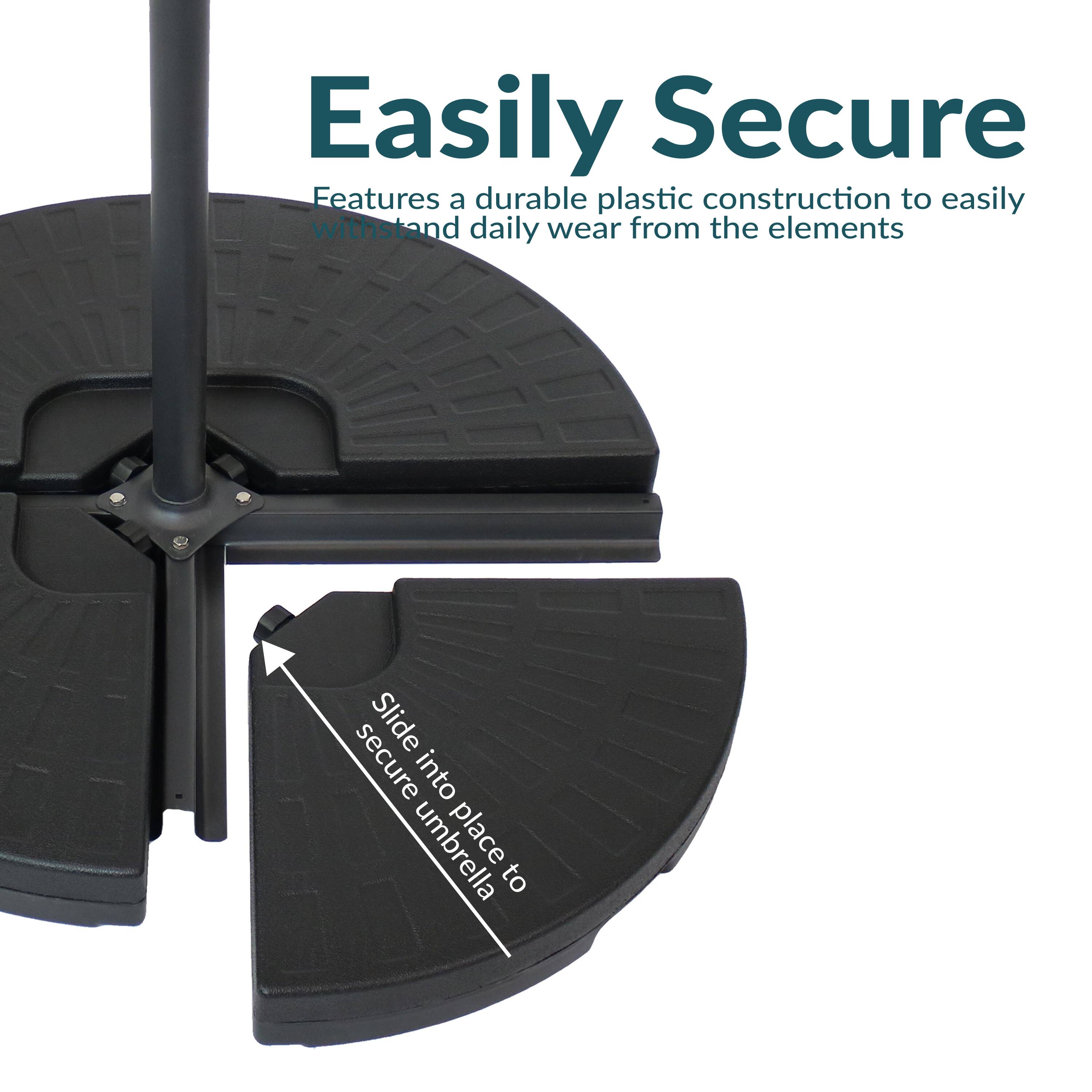 Easily Secure

Features a durable plastic construction to easily withstand daily wear from the elements

Slide secure into umbrella place to secure umbrella