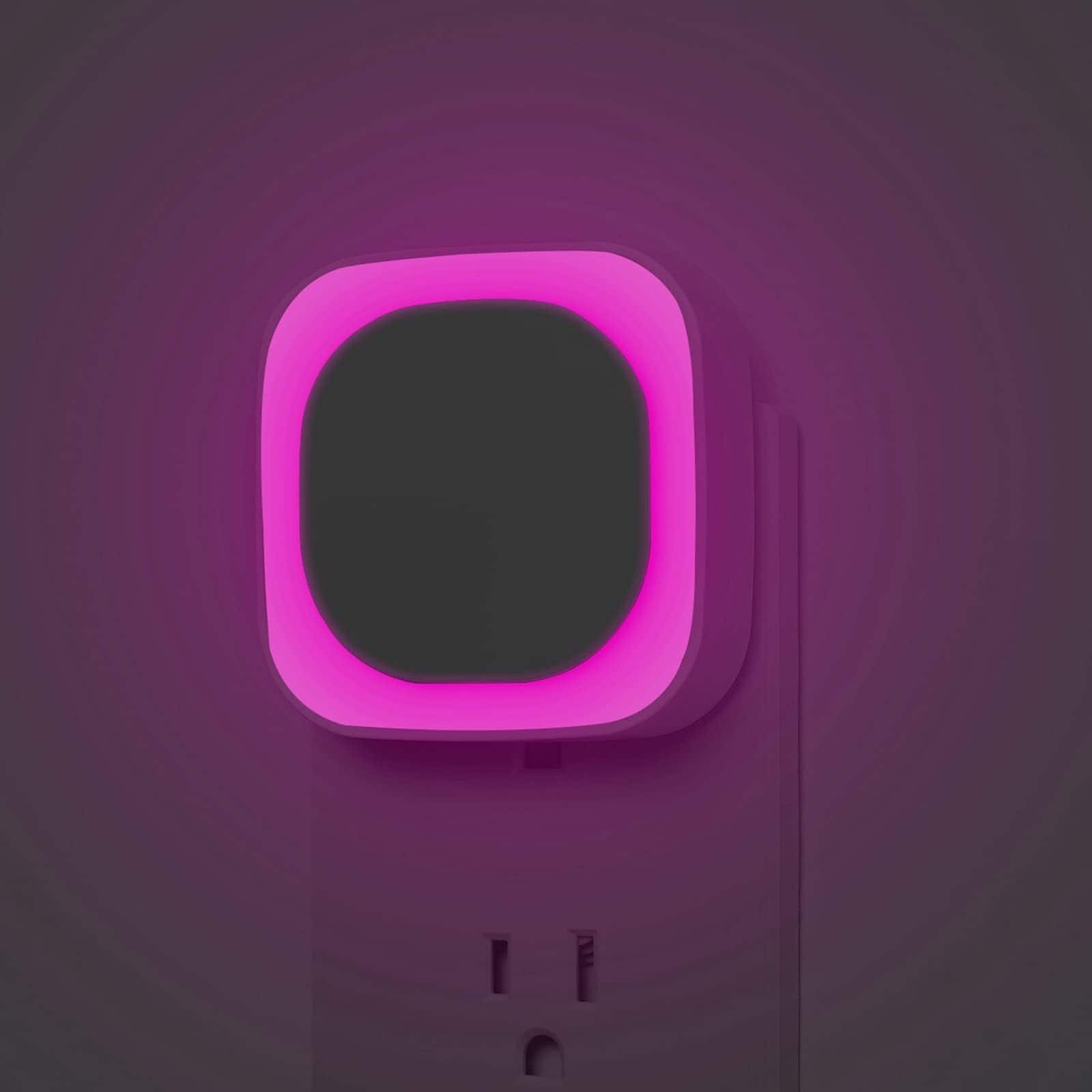 Dazzed Corner - 2 Pack Plug-In Night Light, Auto Dusk to Dawn, Soft Glow, Dimmable Diffused Light - Pink