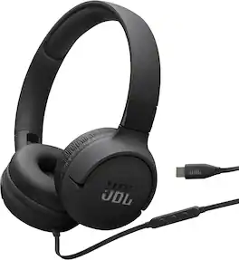 JBL - Tune 520C USB-C Wired On-Ear Headphones - Black