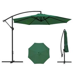 Oumilen - 10ft Cantilever Patio Umbrella, Dark Green