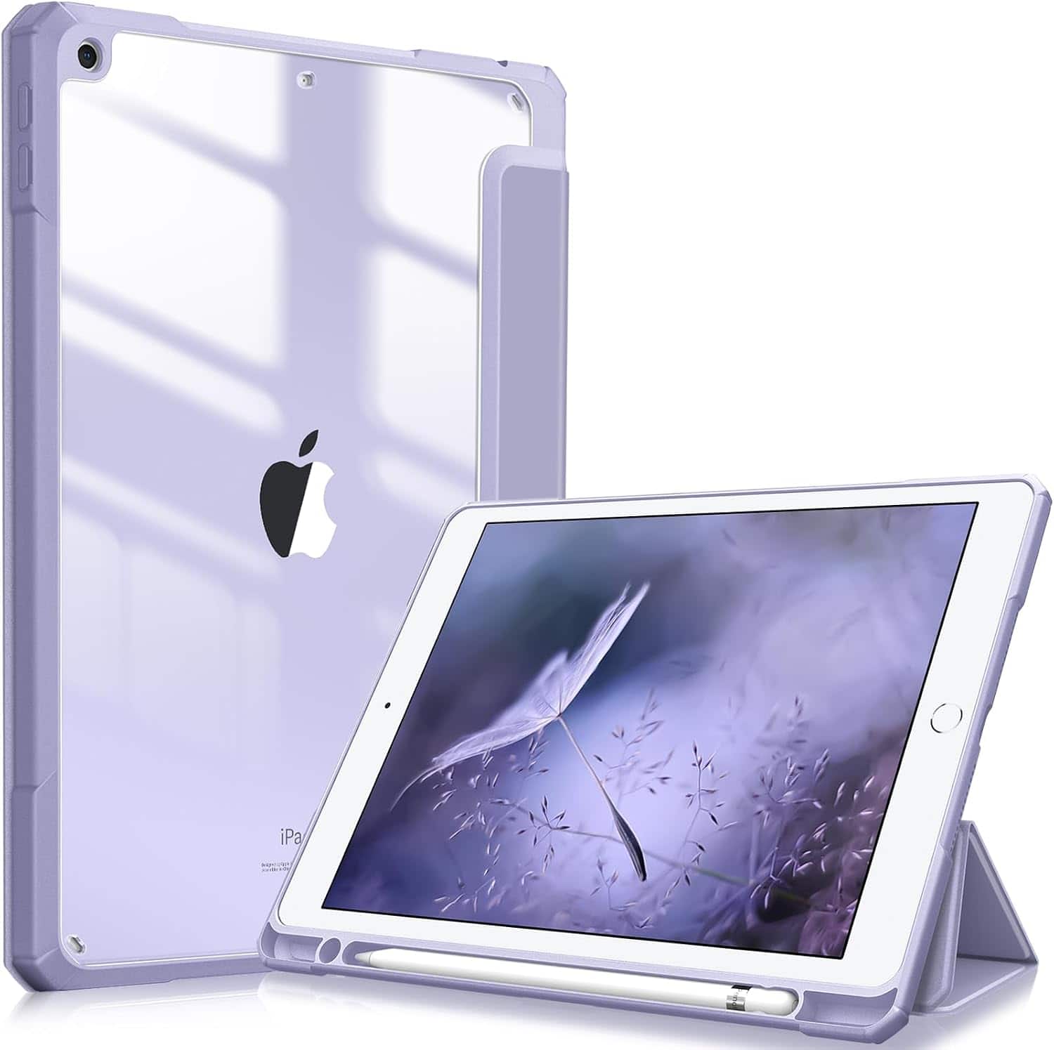 Fintie - Hybrid Slim Clear Case for iPad 9th / 8th / 7th Generation 10.2 Inch | Shockproof Cover Transparent Back Shell Cover - Lilac Purple price history on PriceWatchPro