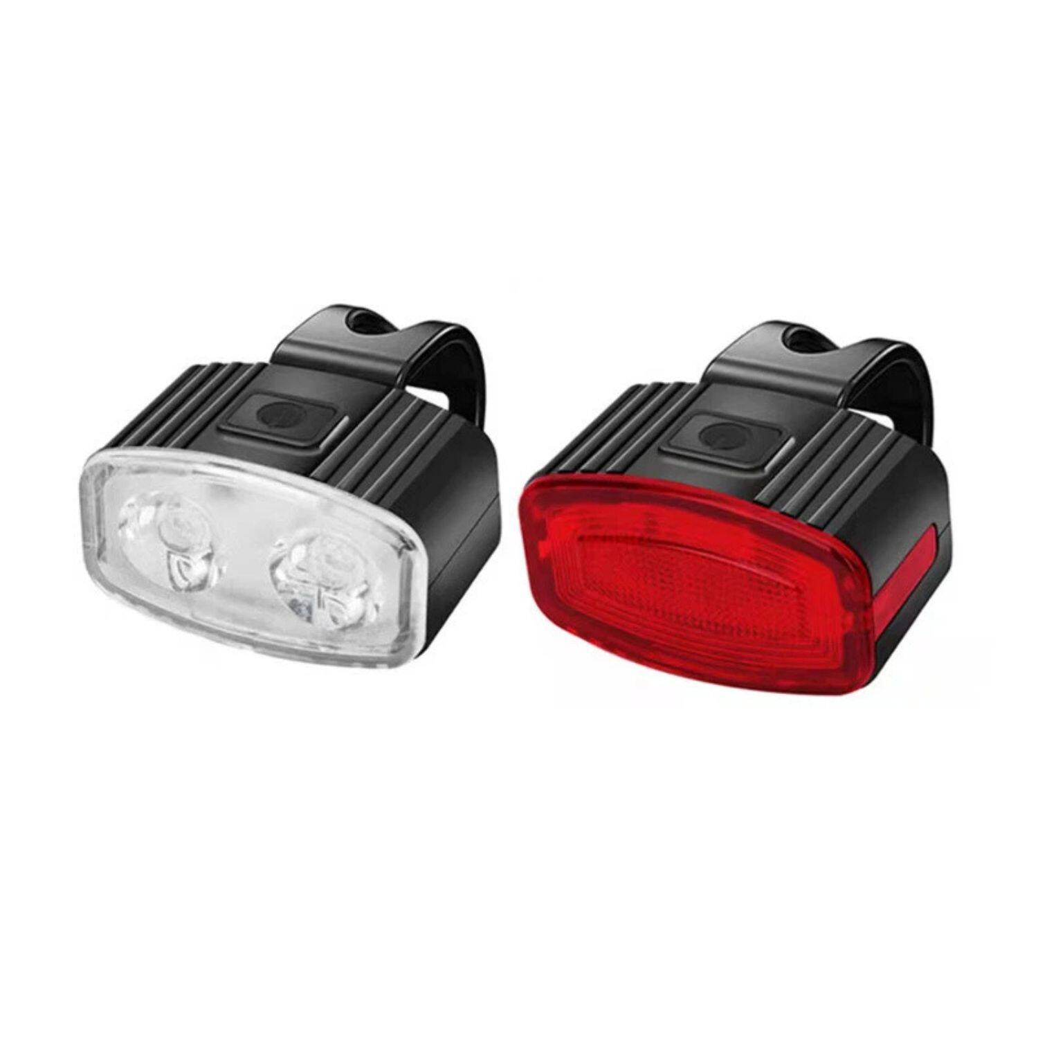 Front. Stock Preferred - Pro-Grade Rechargeable Bike Light Set – LED Headlight & Taillight with Adjustable Mounts (USB Dual Power).