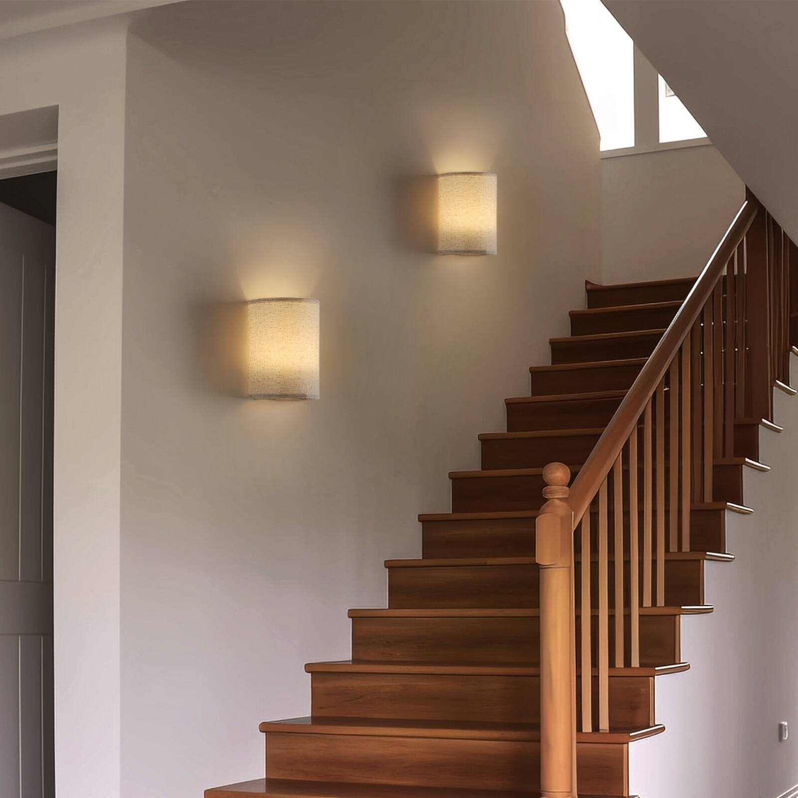 Alt View 3. Oumilen - 2 Pack Battery Operated Fabric Wall Sconce – Wireless Remote Control LED Wall Lamp.