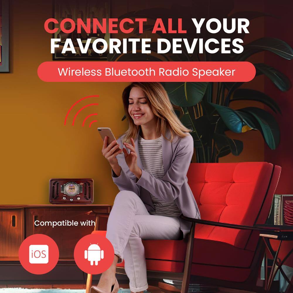 CONNECT ALL YOUR FAVORITE DEVICES  
Wireless Bluetooth Radio Speaker  
Compatible with iOS