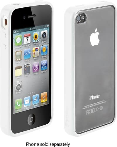 Angle Standard. Griffin Technology - Reveal Hard Shell Case for Apple® iPhone® 4 - White.