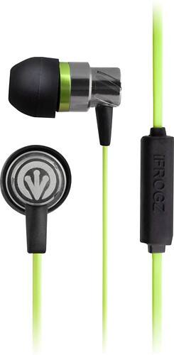 Front Standard. iFrogz - Transport Earbud Headphones with Microphone - Green.