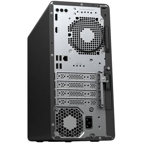Back. HP - HP OmniDesk M03 Desktop: Intel 20-Core Ultra 7 265, 48GB DDR5, 2TB SSD, Wi-Fi 6, BT 5.2, Win 11 Pro, Dark Wood Finish - Dark Wood.