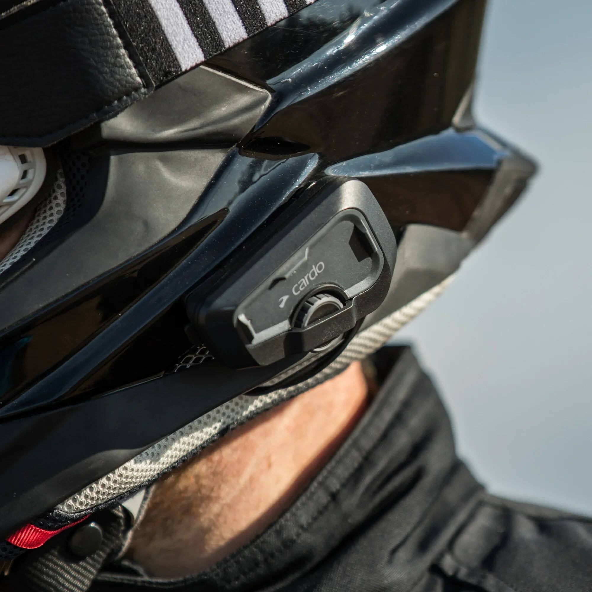 Alt View 1. Cardo Systems - Freecom 4X Motorcycle 2-Way Helmet Bluetooth Communication System Headset Single - Black.