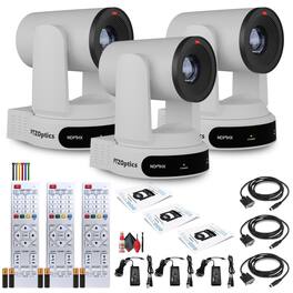 3 x PTZOptics Move 4K PTZ Camera with 30x Zoom (White) (PT30X-4K-WH-G3)