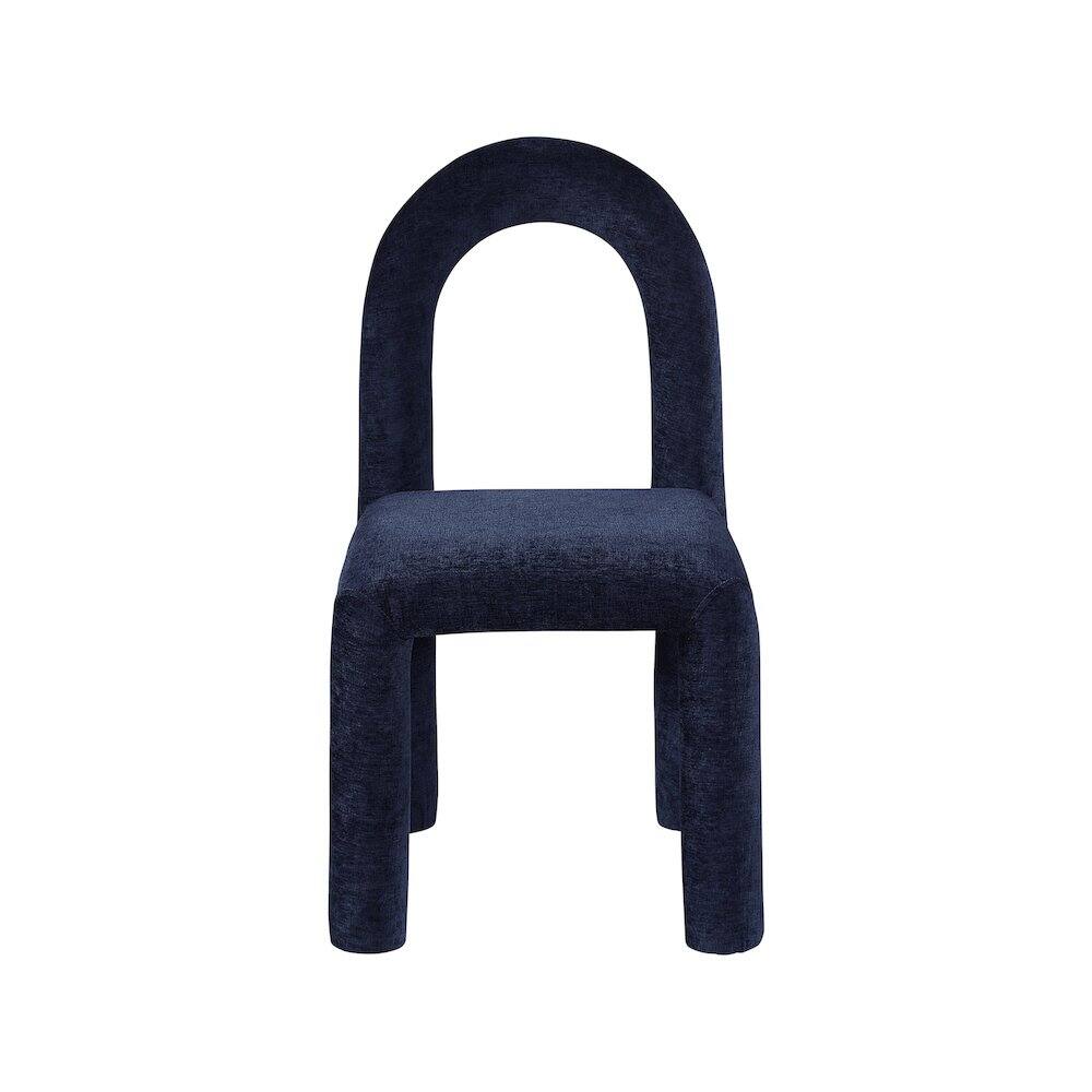Alt View 2. Meridian Furniture - Amari Navy Chenille Fabric Dining Chair, Set of 2 - Blue.