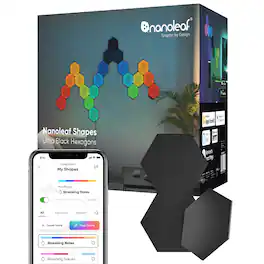 Nanoleaf - Shapes Ultra Black Hexagons Expansion (3 Panels) - Multicolor