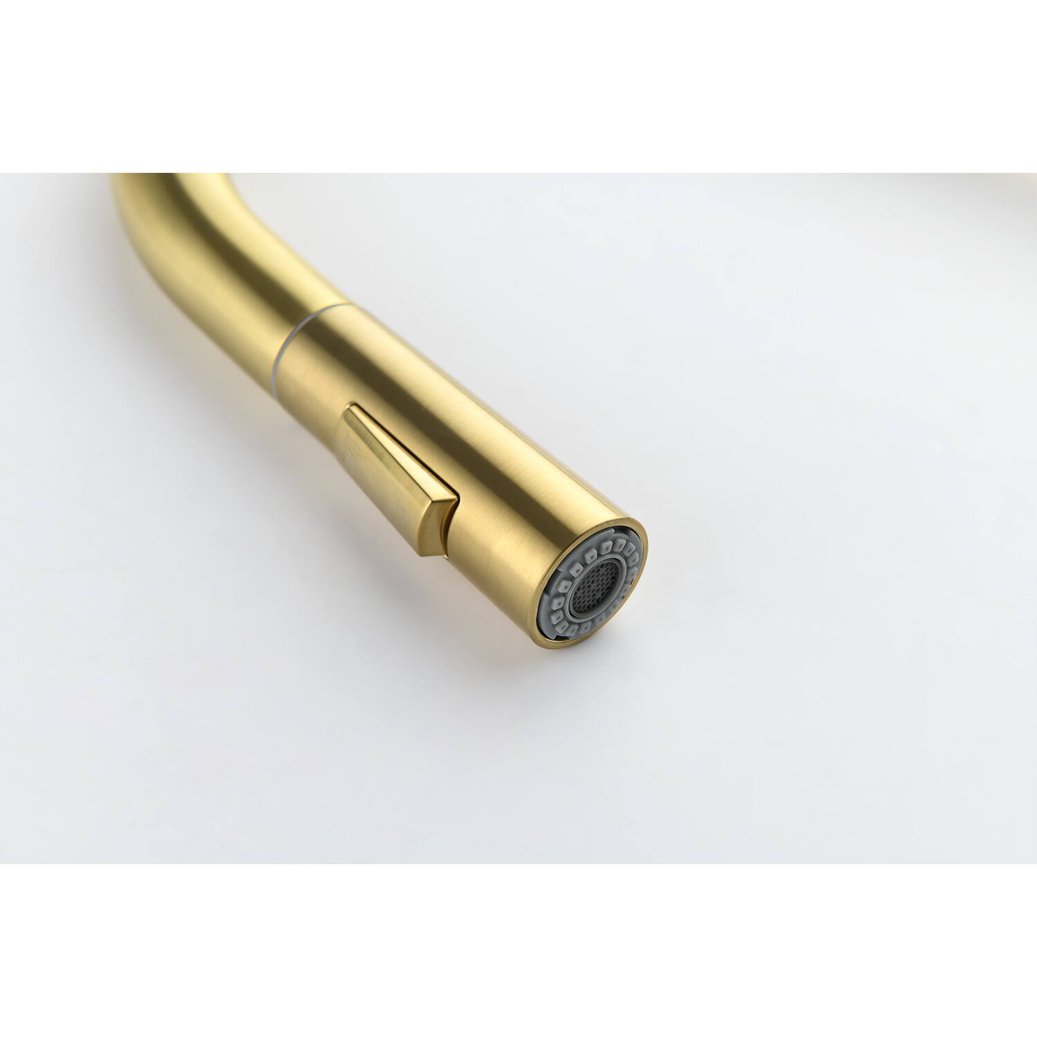 Back. APRILSOUL - Kitchen Faucet with Pull Down Sprayer - Brushed Gold.