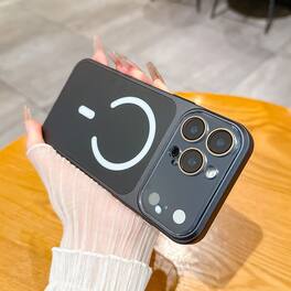 Dteck - Magnetic Matte Case for Apple iPhone 17 Pro Max,Built-In Camera Lens Cover, Slim Shockproof PC TPU Rugged Cover - Black