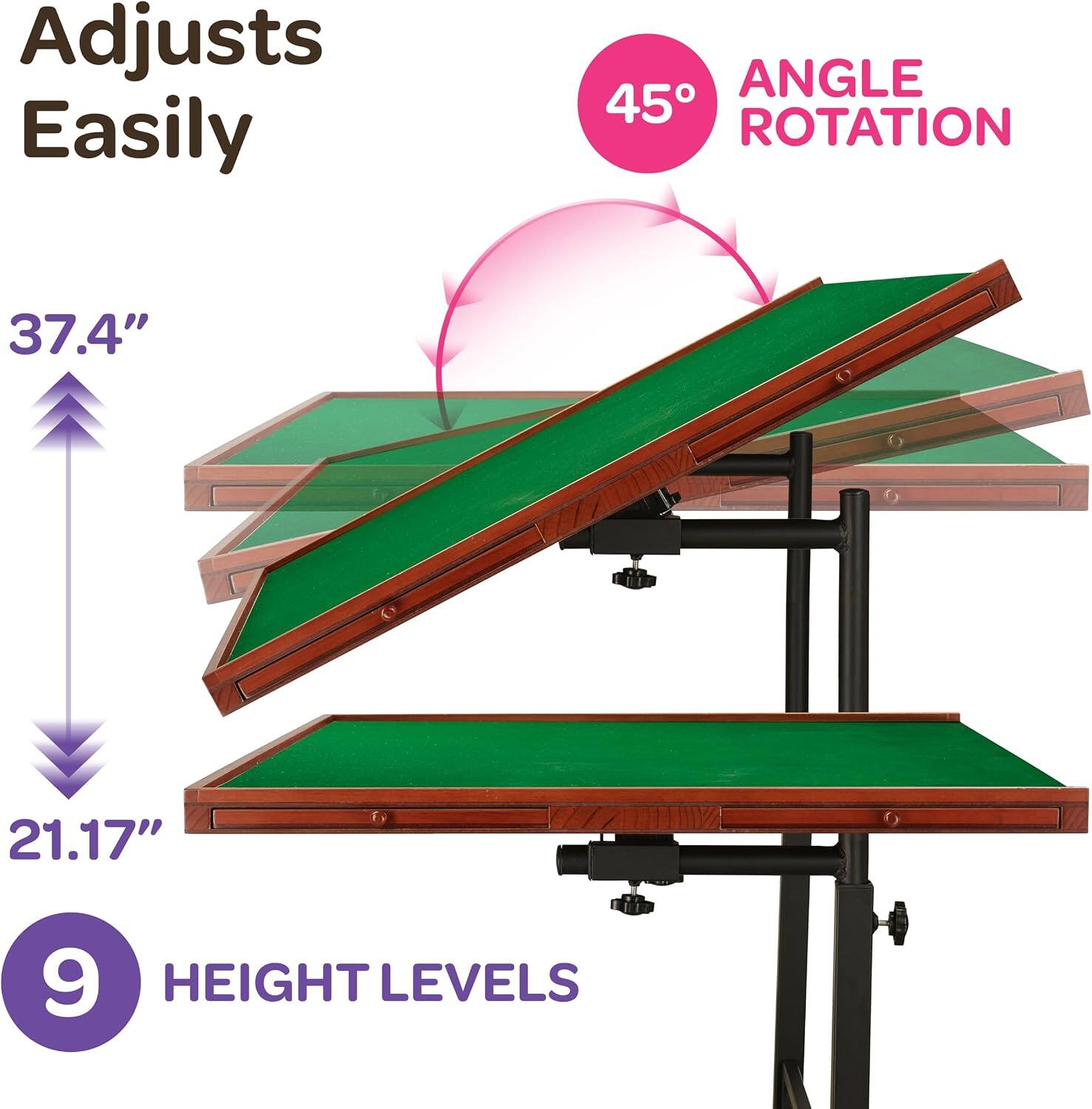 Adjusts Easily  
ANGLE 45° ROTATION  
37.4"  
21.17"  
9 HEIGHT LEVELS