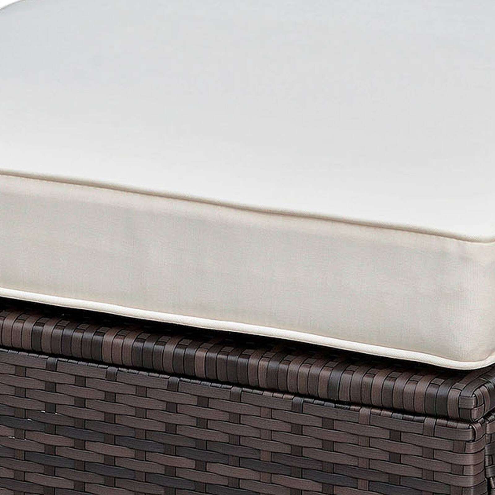 Alt View 2. Manhattan Lane - Aluminium Frame Faux Polyester Upholstered Square Ottoman - Brown And White.