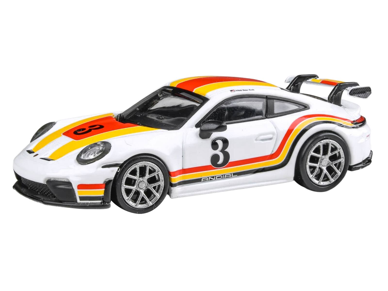 Alt View 1. Paragon - 2025 Porsche 911 GT3 (992.2) #3 "Andial Livery" White with Stripes 1/64 Diecast Model Car by Paragon.