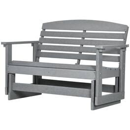 Resenkos - Outdoor Glider Bench with HDPE Slats, Double Rocking Chair, Perfect for Patio Seating - Light Gray