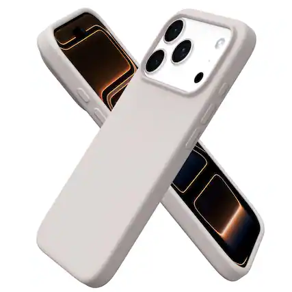 Front. Ornarto - ORNARTO Designed for iPhone 17 Pro Case 6.3", Liquid Silicone Soft Gel Shockproof Protective Case-Stone Gray - Stone Gray.