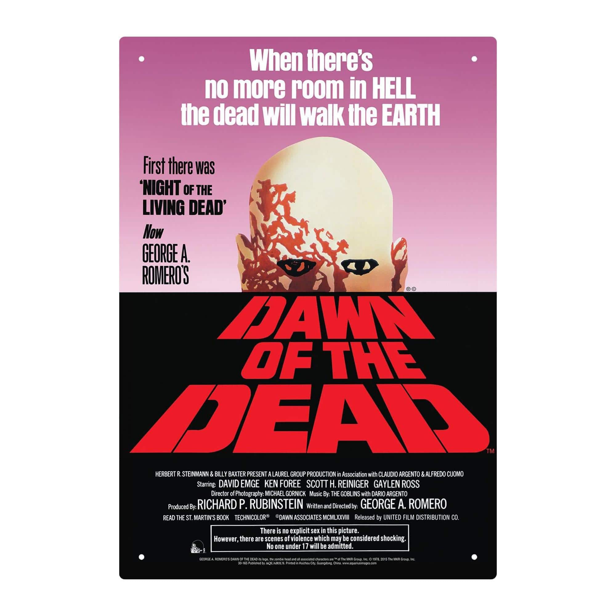 NMR Distribution - Dawn of The Dead One Sheet Tin Sign - Black