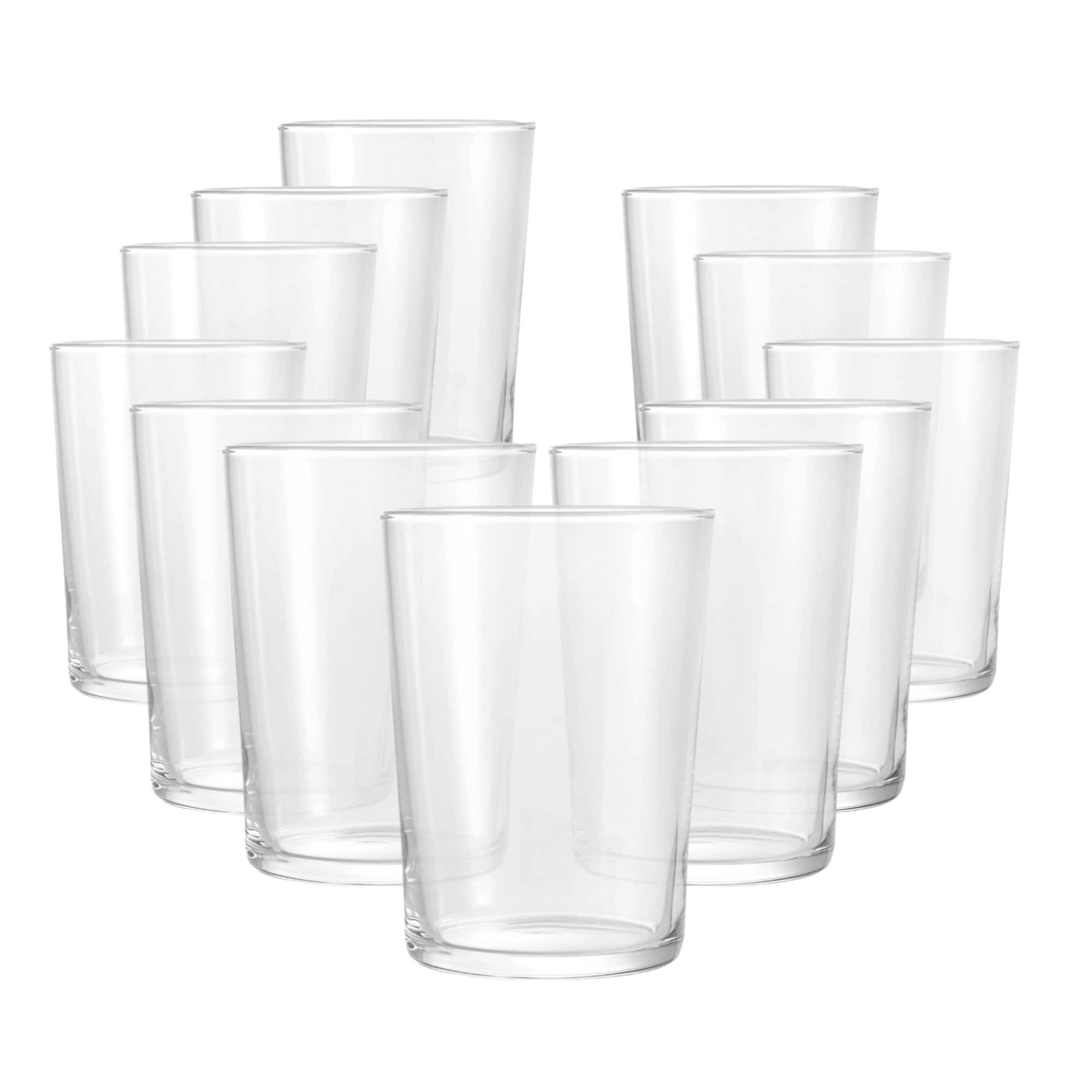 Bormioli Rocco - Bodega Maxi Tumblers, Set of 12, 17 Oz Tempered Glass Cups - Clear