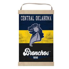 Jardine - Central Oklahoma Bronchos Reversible Retro Logo Banner Sign - Navy