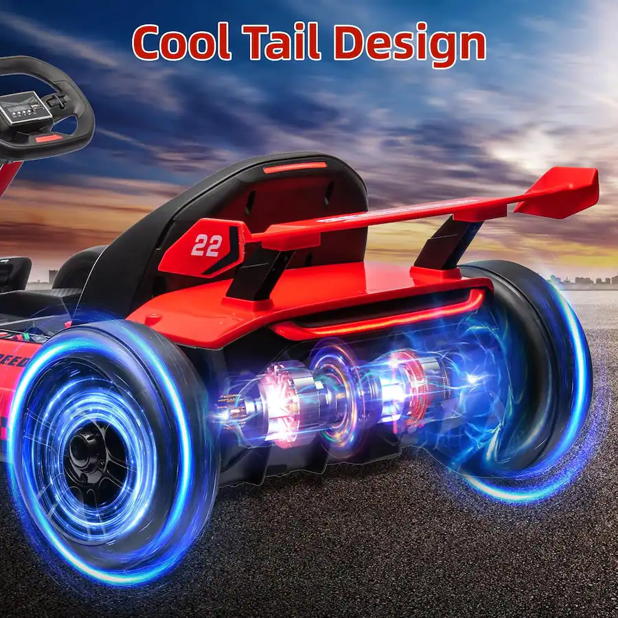 Electric Go Kart For Kids, 24V 7AH Battery 400W Powerful Motors, 8MPH Drift Kart Car For Kids