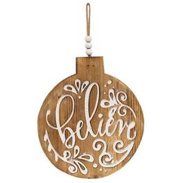 BreeBe - *Believe Engraved Bulb Ornament Sign - Brown