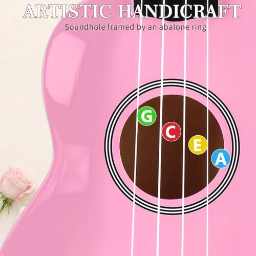 ARTISTIC HANDICRAFT  
Soundhole framed by an abalone ring  
G C E A