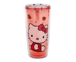 Silver Buffalo - Sanrio Hello Kitty Pumpkin Spice Travel Tumbler w/ Slide Close Lid | 20 Ounces - Red