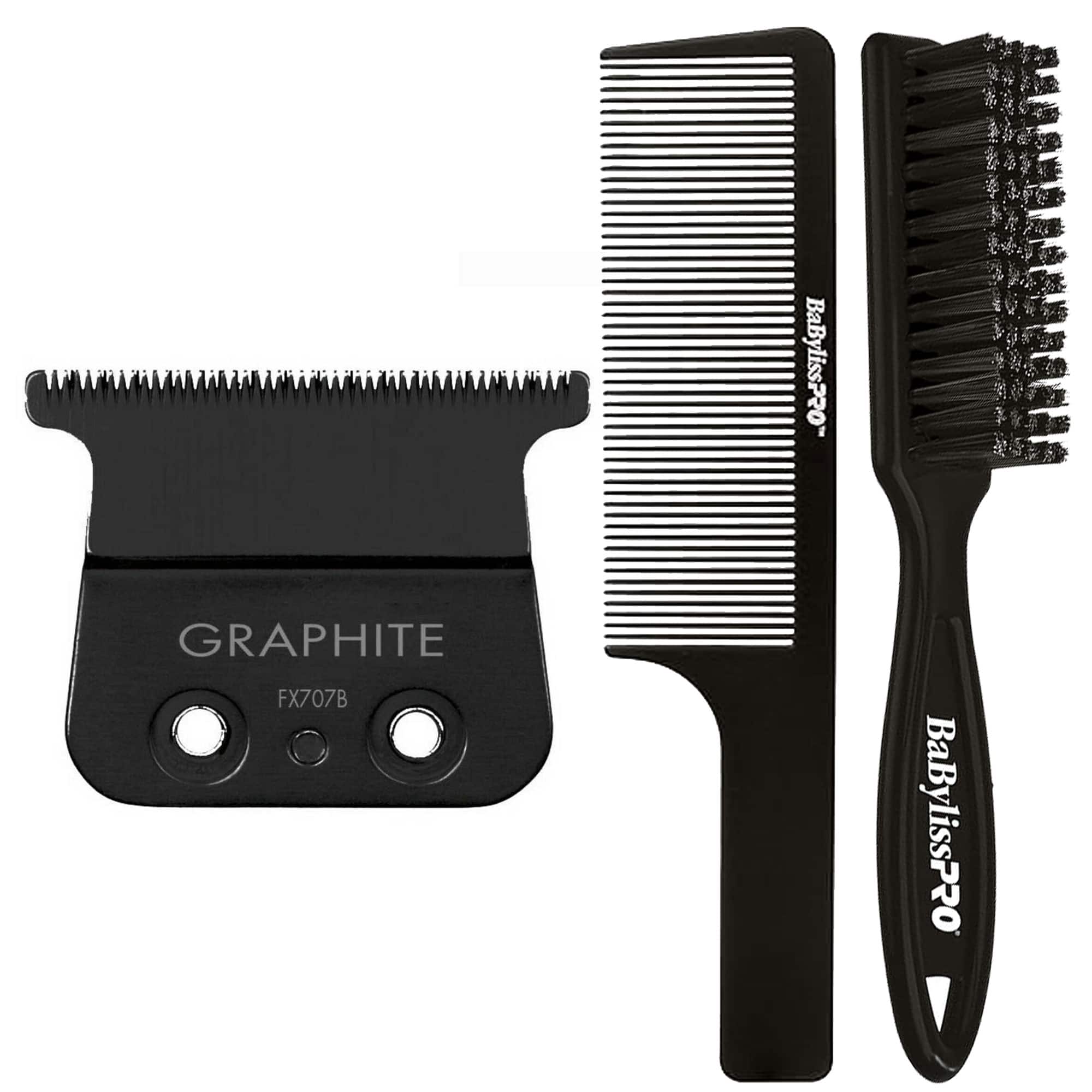 Babyliss - Pro FX707B Graphite Fine Tooth T Blade Fits All FX787 with Brush + Comb - Black