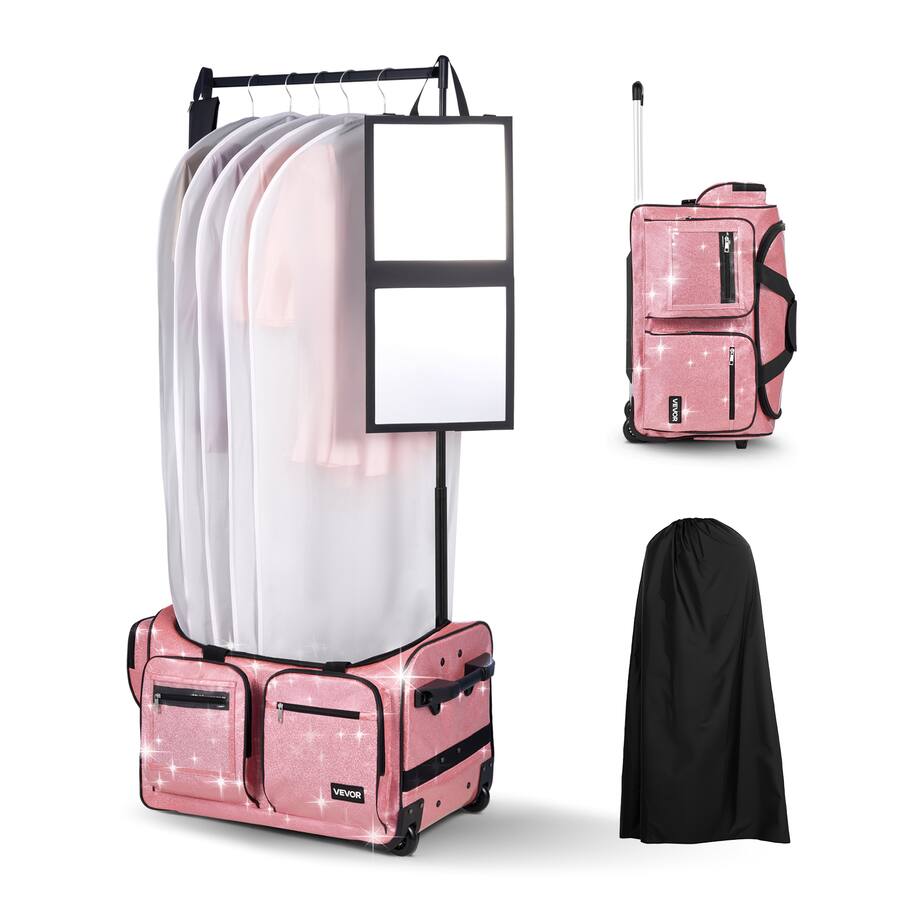 VEVOR Dance Bag with Garment Rack, 23 Inch Rolling Dance Duffel, with ...