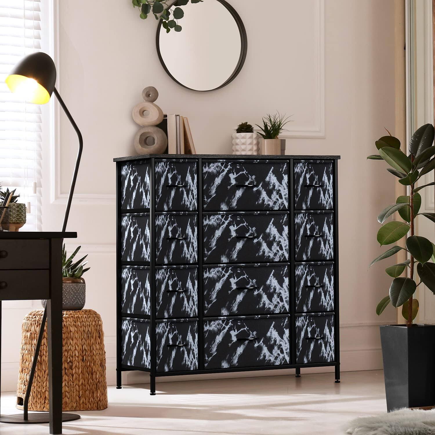 Alt View 2. Sorbus - Sorbus Dresser with 12 Drawers - Chest Organizer Unit with Steel Frame Wood Top and Handle - Large Dresser for Bedroom - Marble black.
