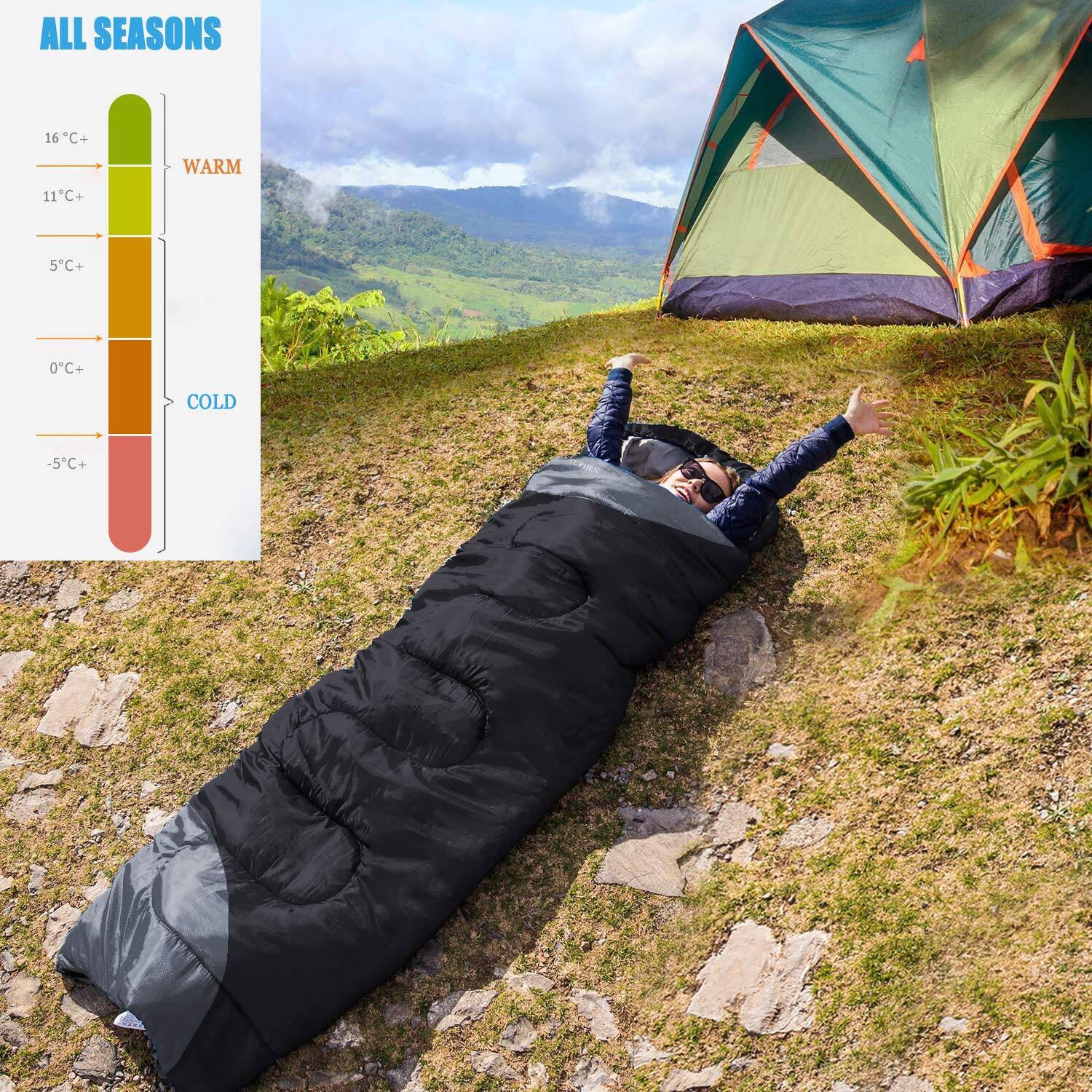Dapper Styles Sleeping Bags For Adults Backpacking Hiking Camping ...