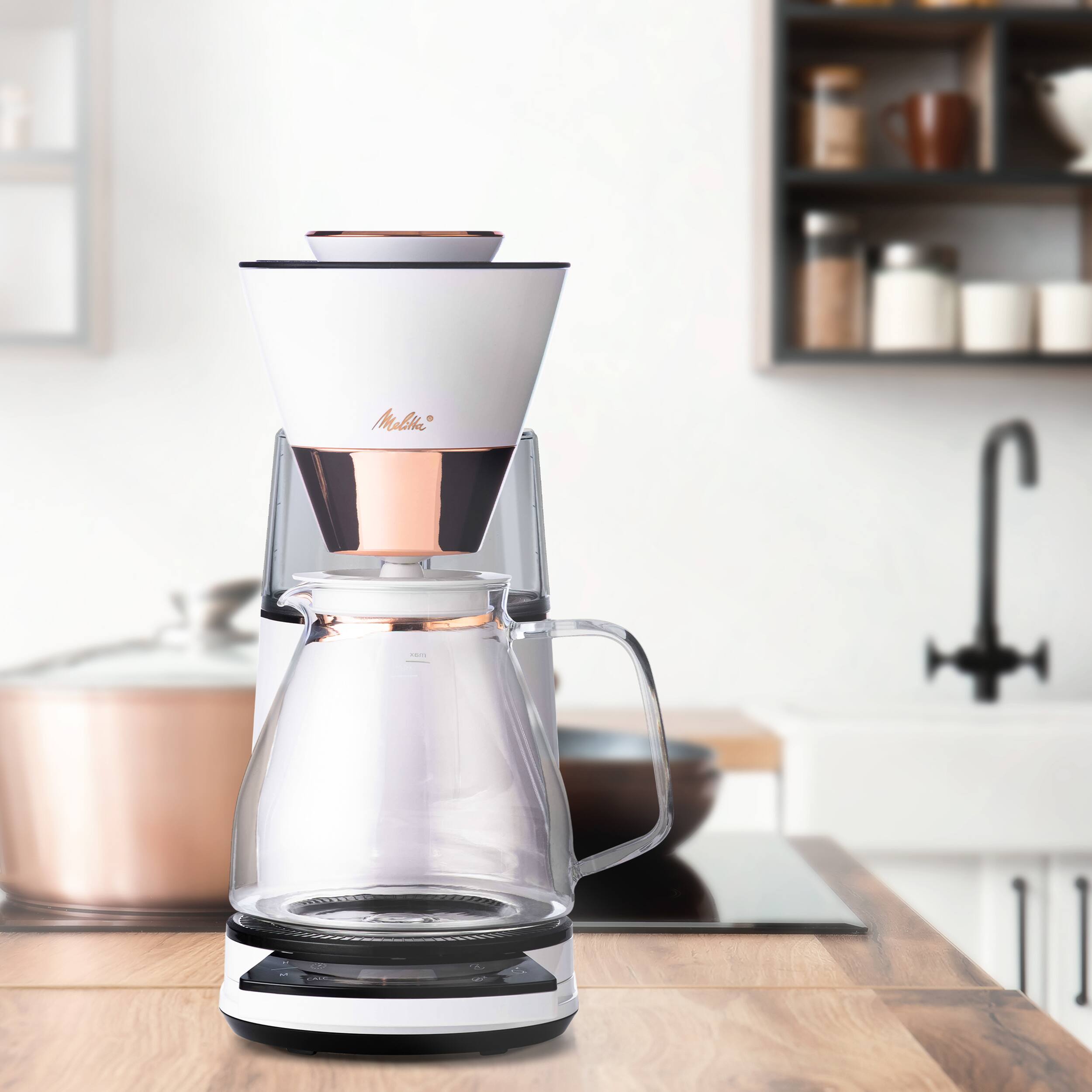 Alt View 6. Melitta - Vision 12-Cup Luxe Drip Coffee Maker with Revolving Dashboard - White.